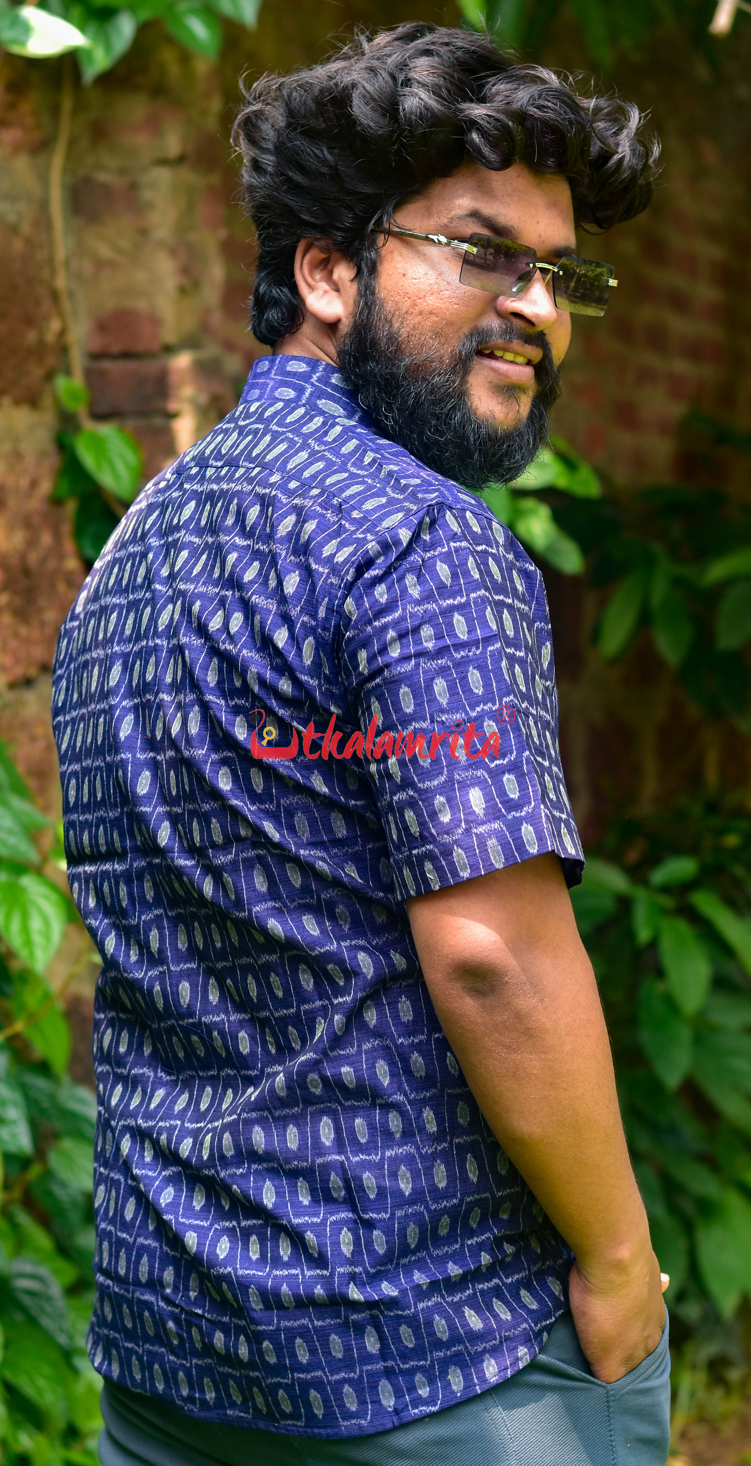 Blue Kothi Dots (Mens' Half Shirt)