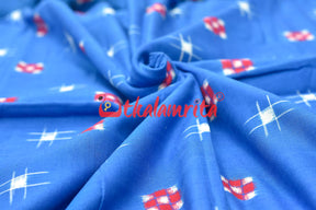 Turquoise Blue Star Sakta (fabric)