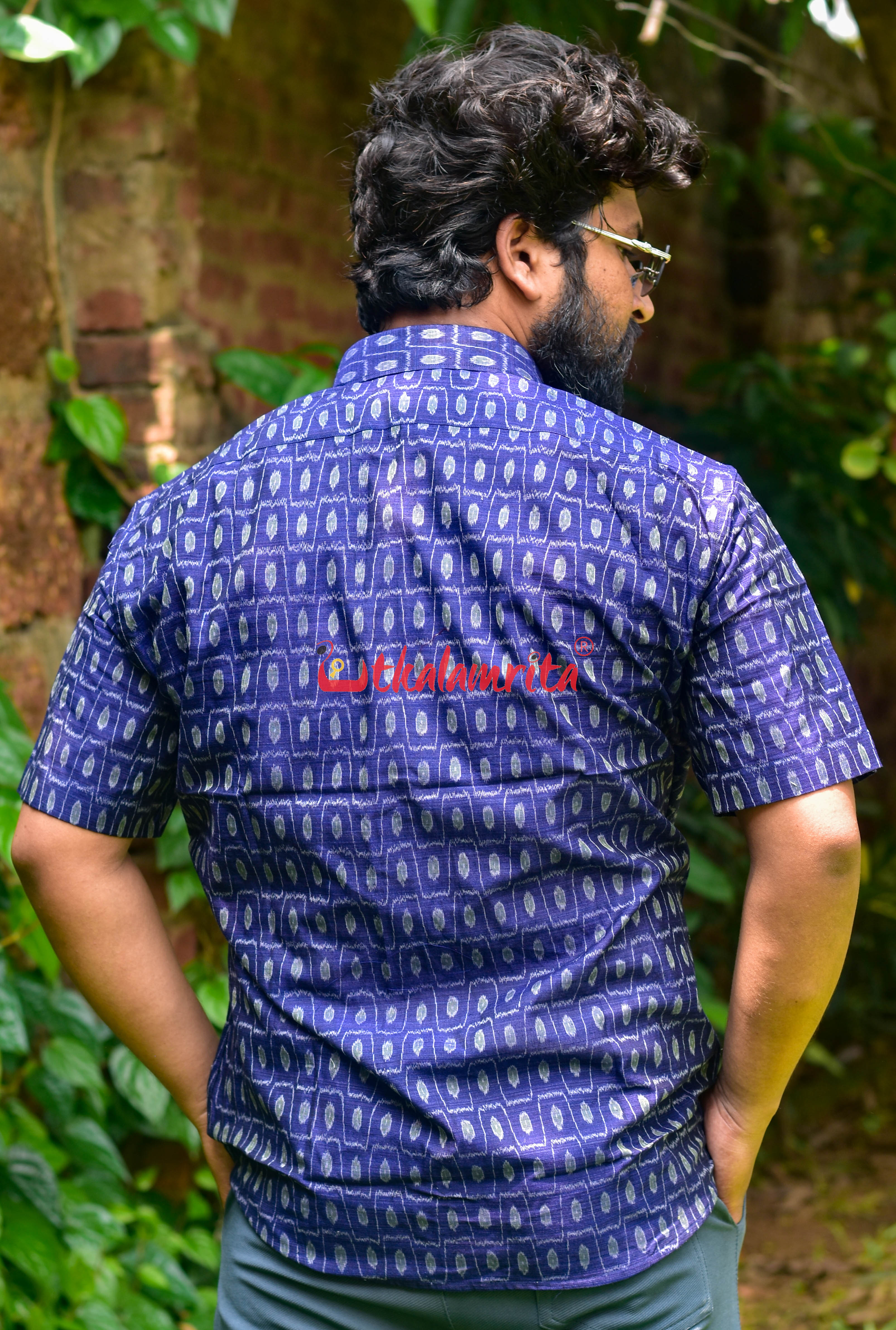 Blue Kothi Dots (Mens' Half Shirt)
