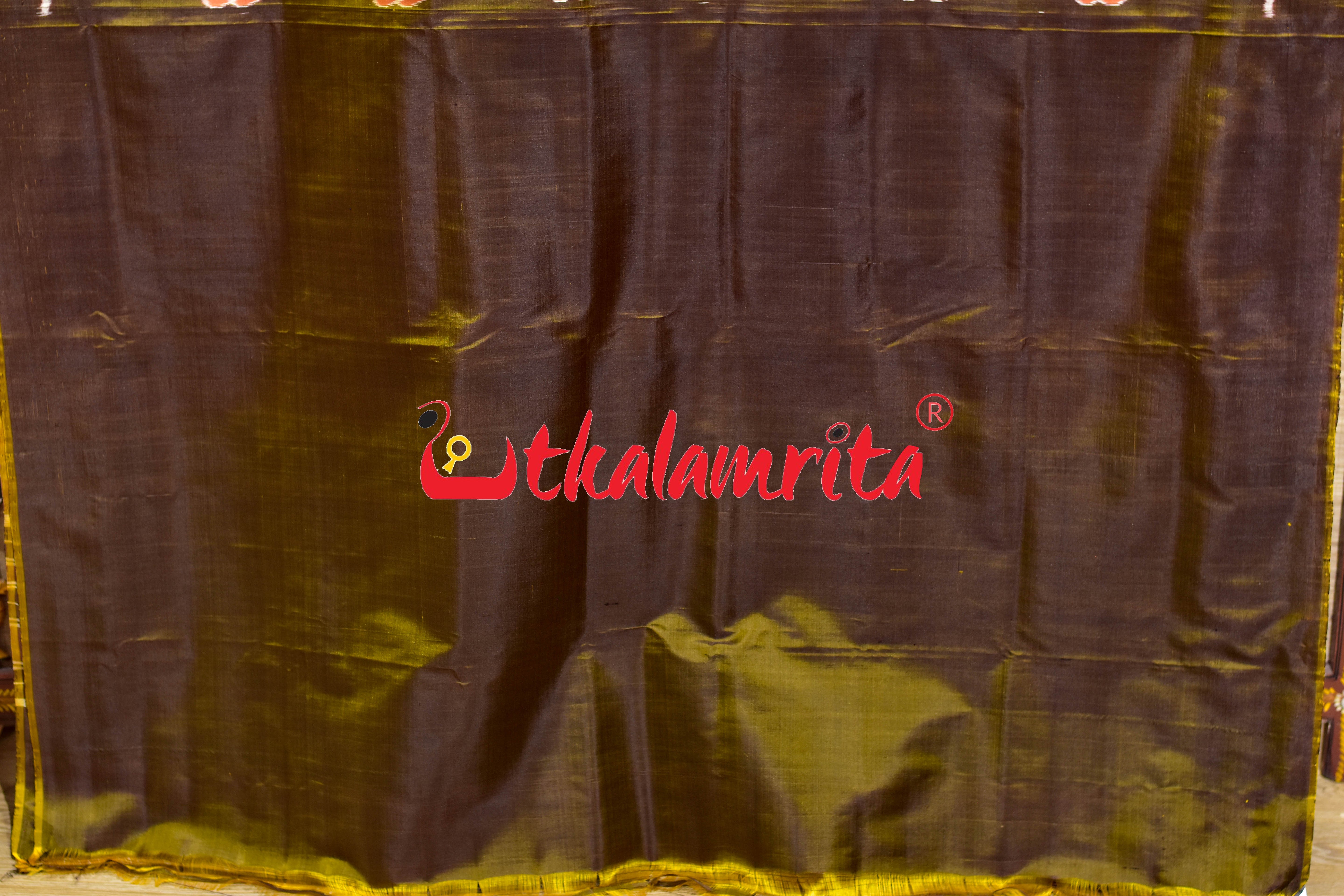 Bronze Orange Phula Jhoti Khandua Silk Saree