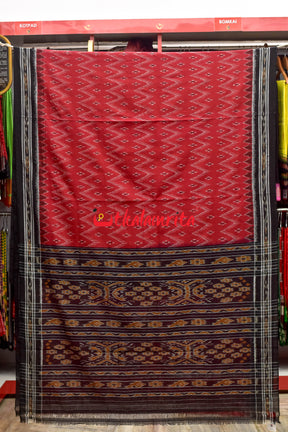 Red Black Taranga Khandua Cotton Saree