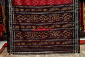 Red Black Taranga Khandua Cotton Saree