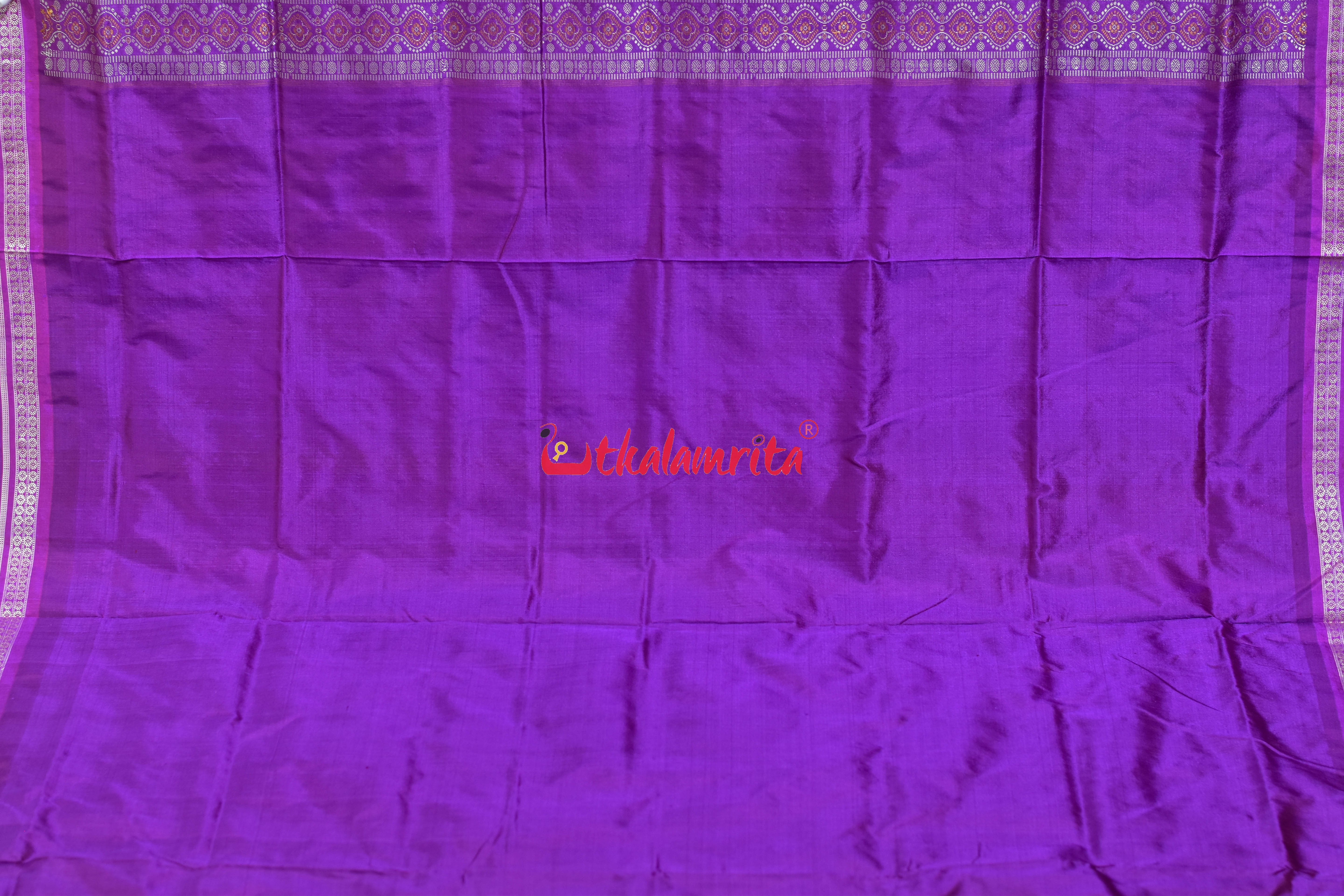 Yellow Body Kana phula Double Border Bomkai Silk Saree