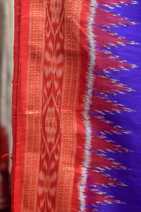 Purple Red Mayura Chandrika Khandua Silk Saree