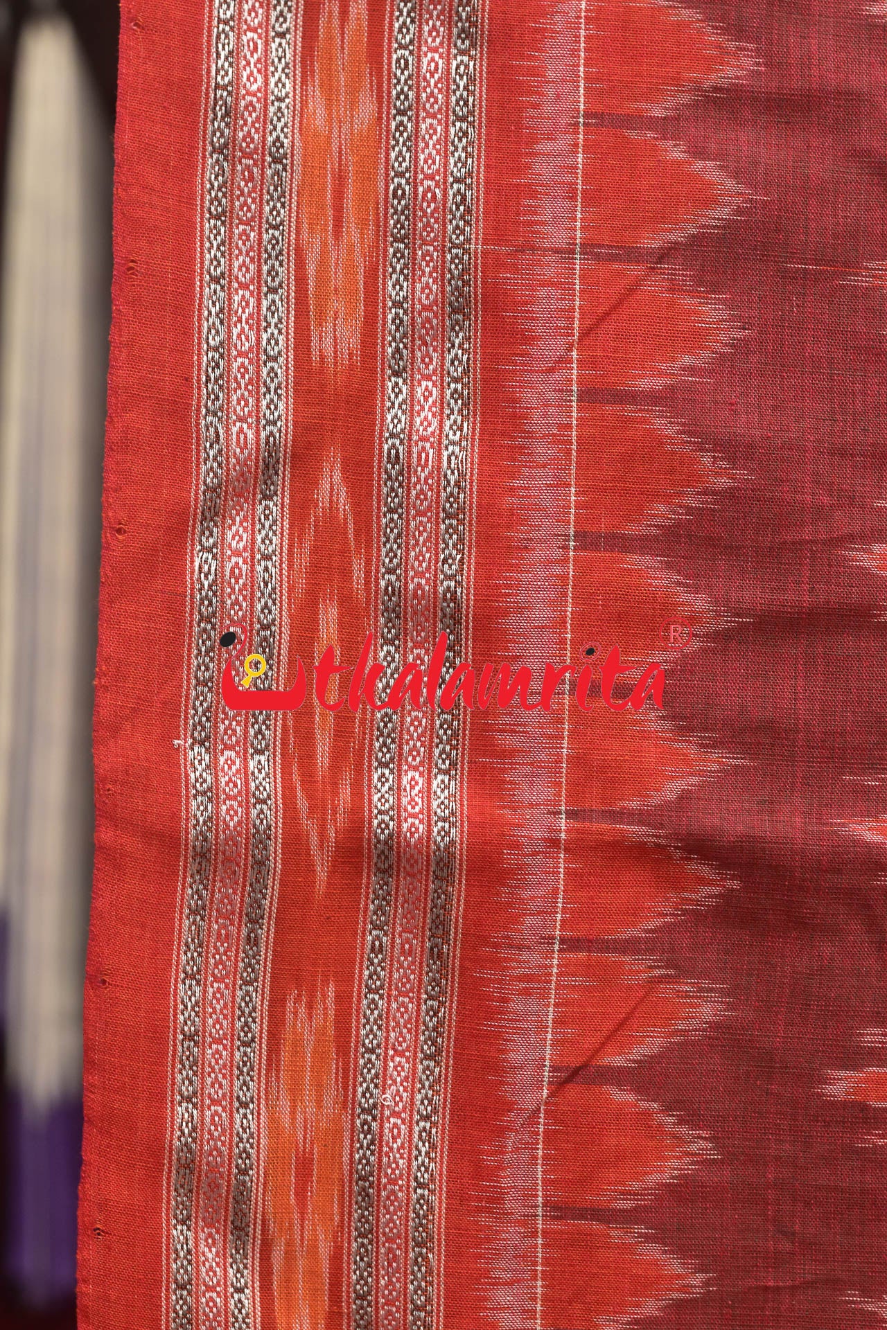 Red Body Bandha Khandua Cotton Saree