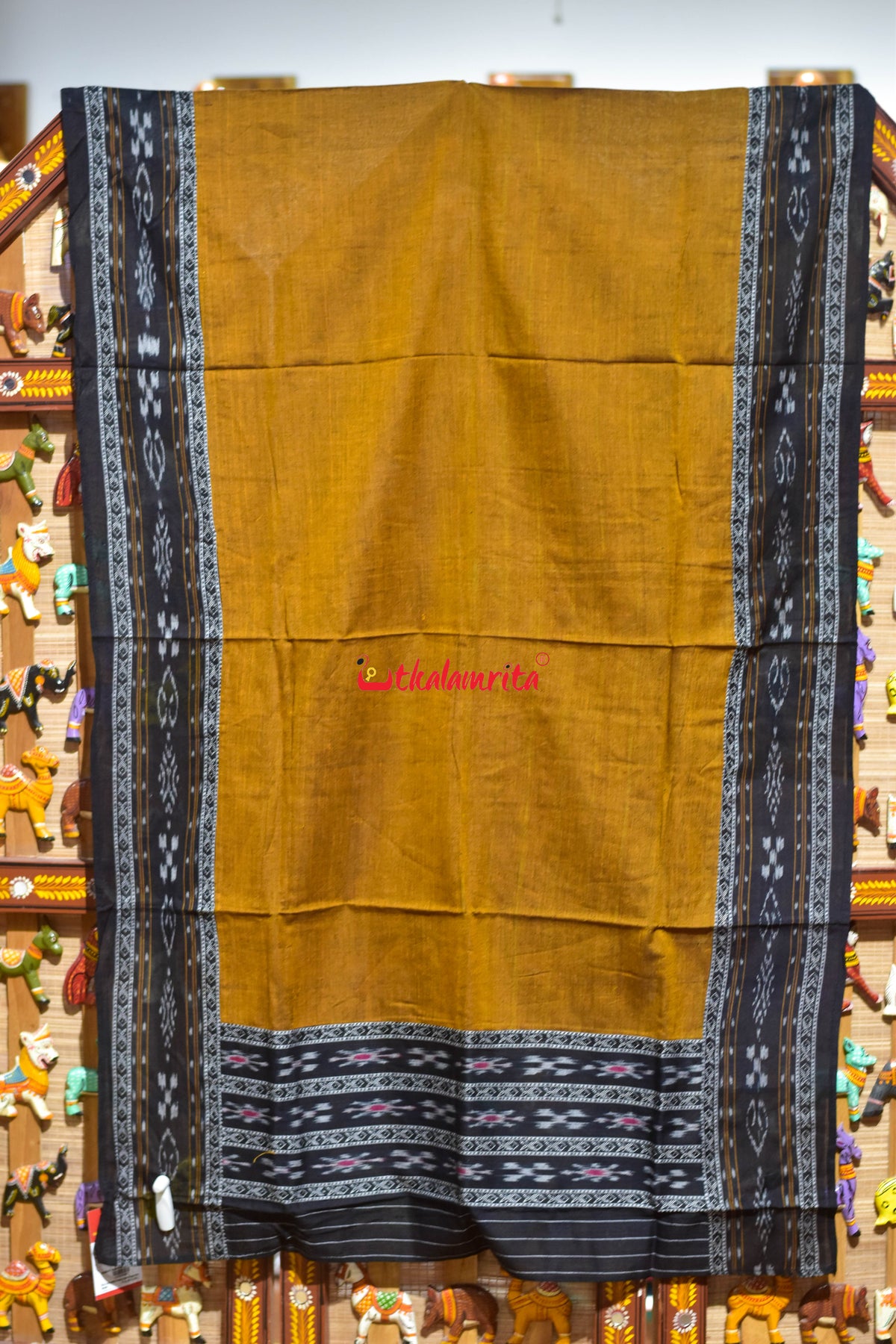 Black Golden Middle Sankha Chakra Design Dress Set