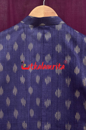 Navy Blue Body Ikat Gopalpur Tussar (Modi Jacket)