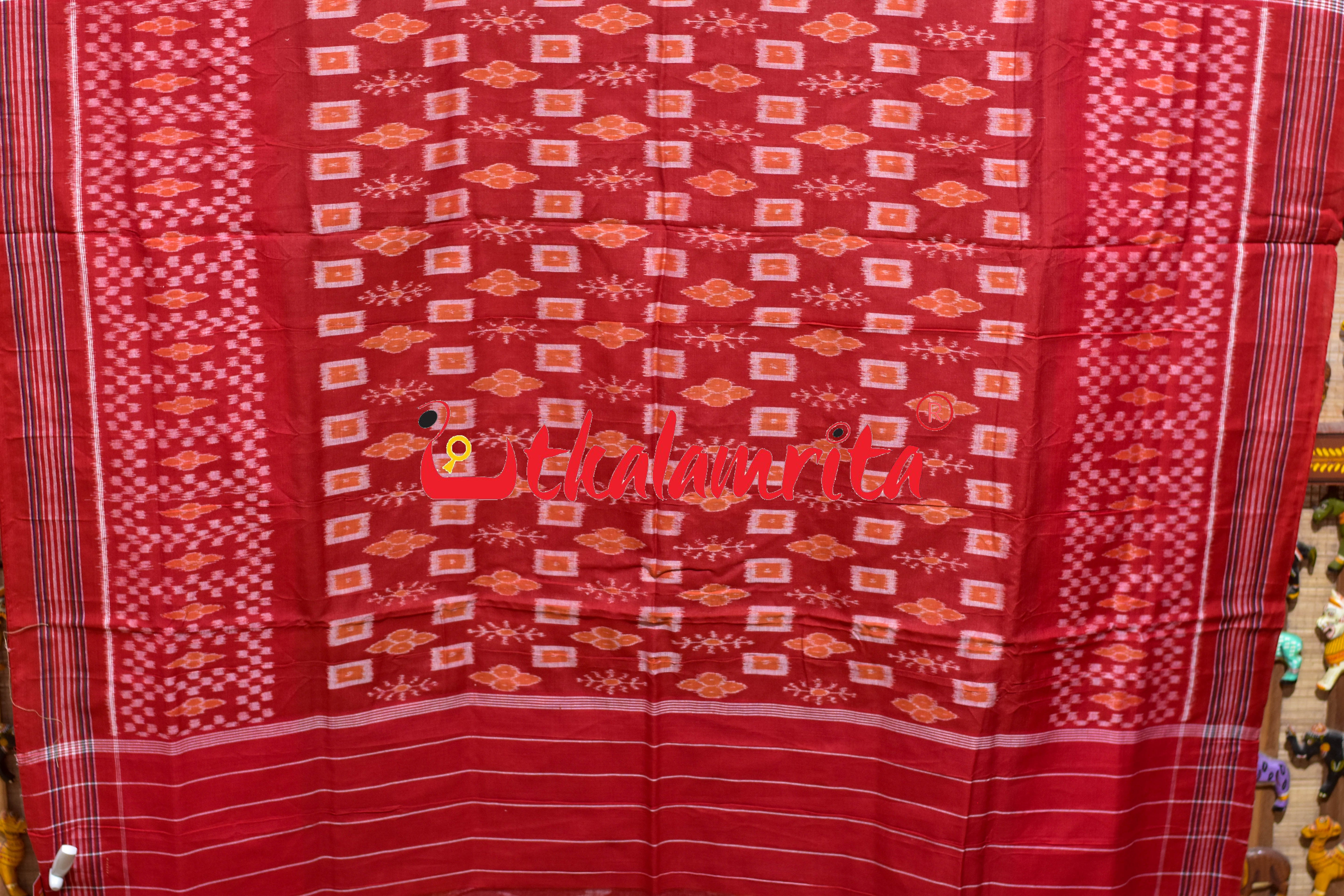 Pink Dipa Big Border Khandua Cotton Saree
