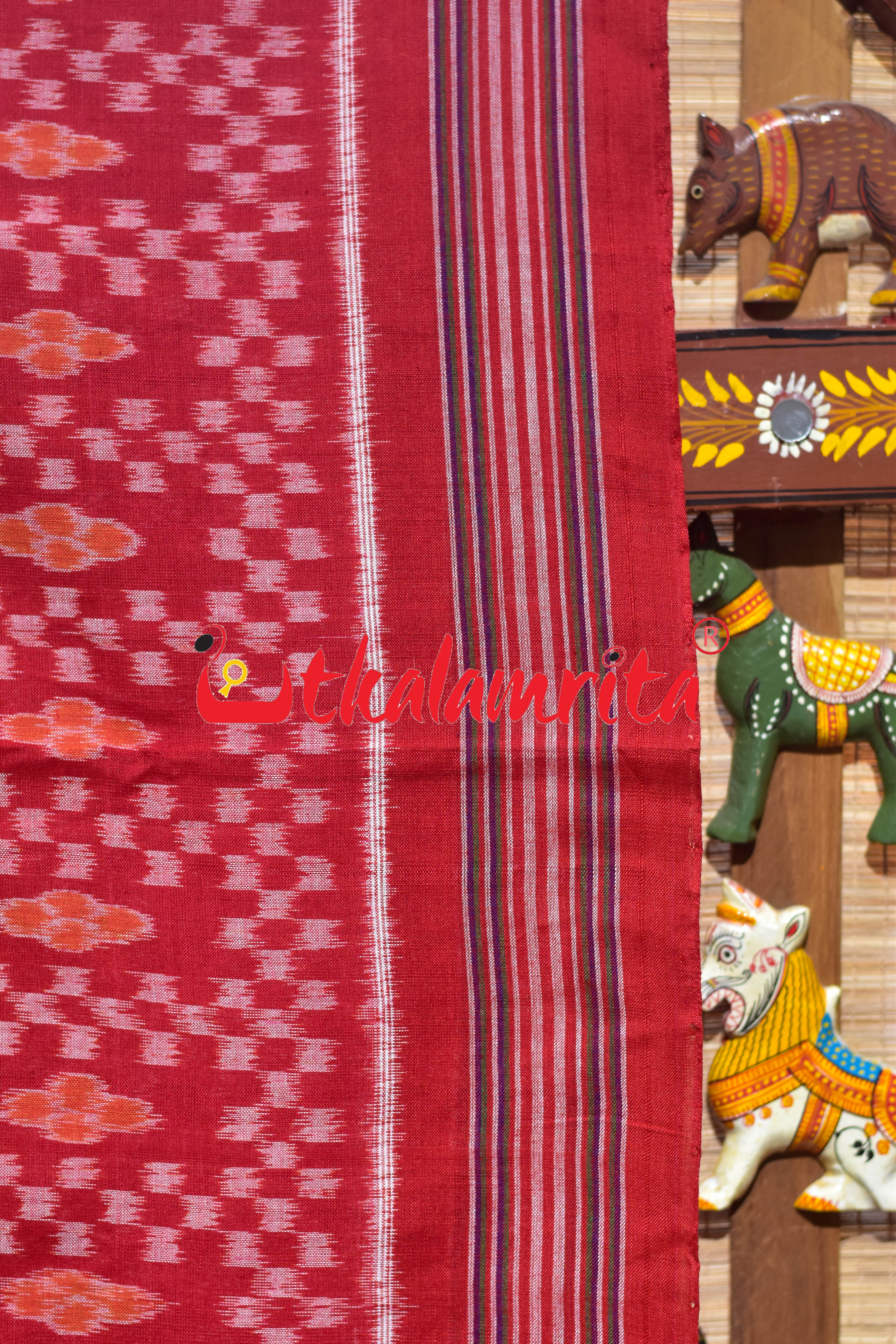 Pink Dipa Big Border Khandua Cotton Saree