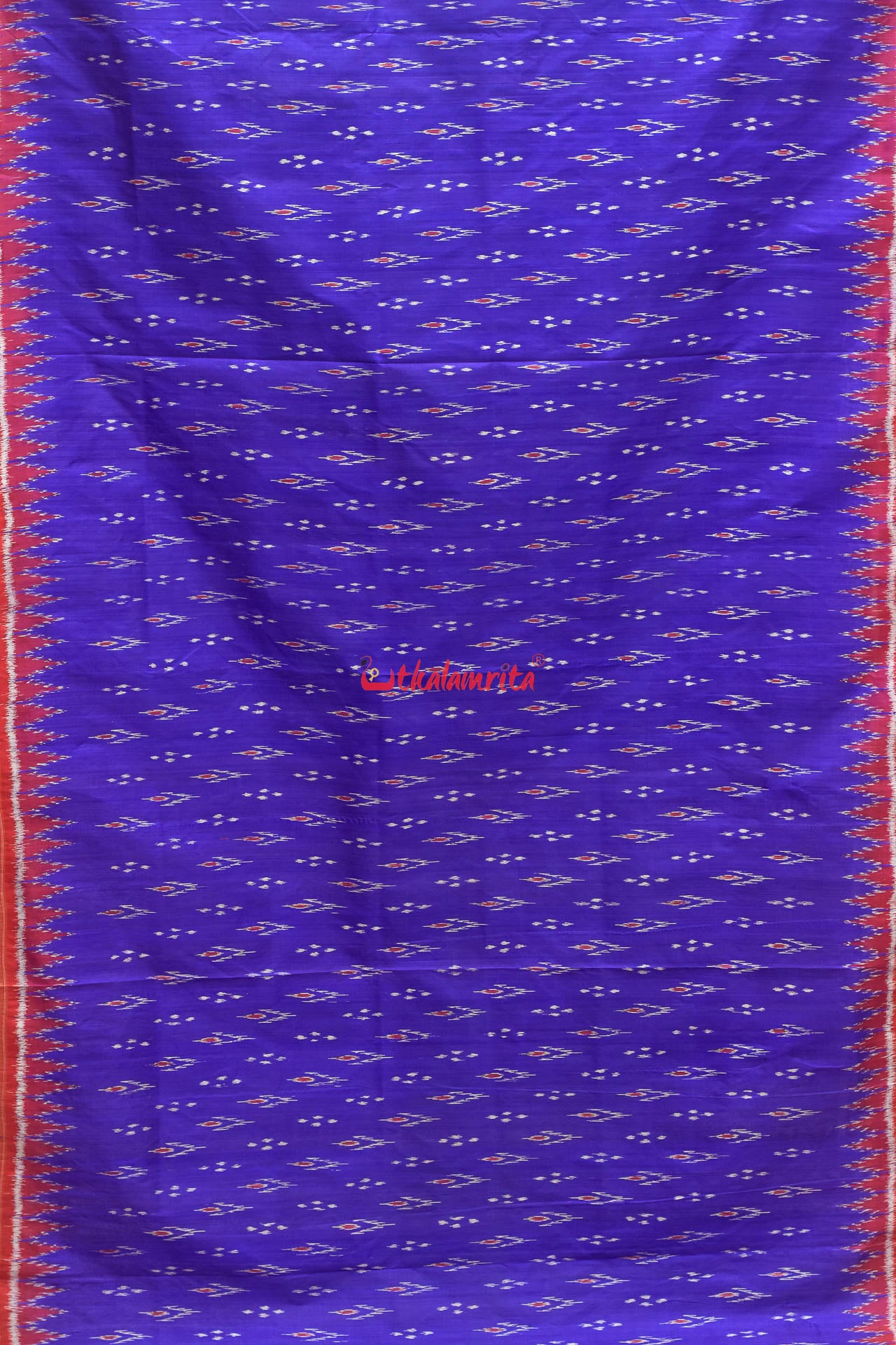 Purple Red Mayura Chandrika Khandua Silk Saree