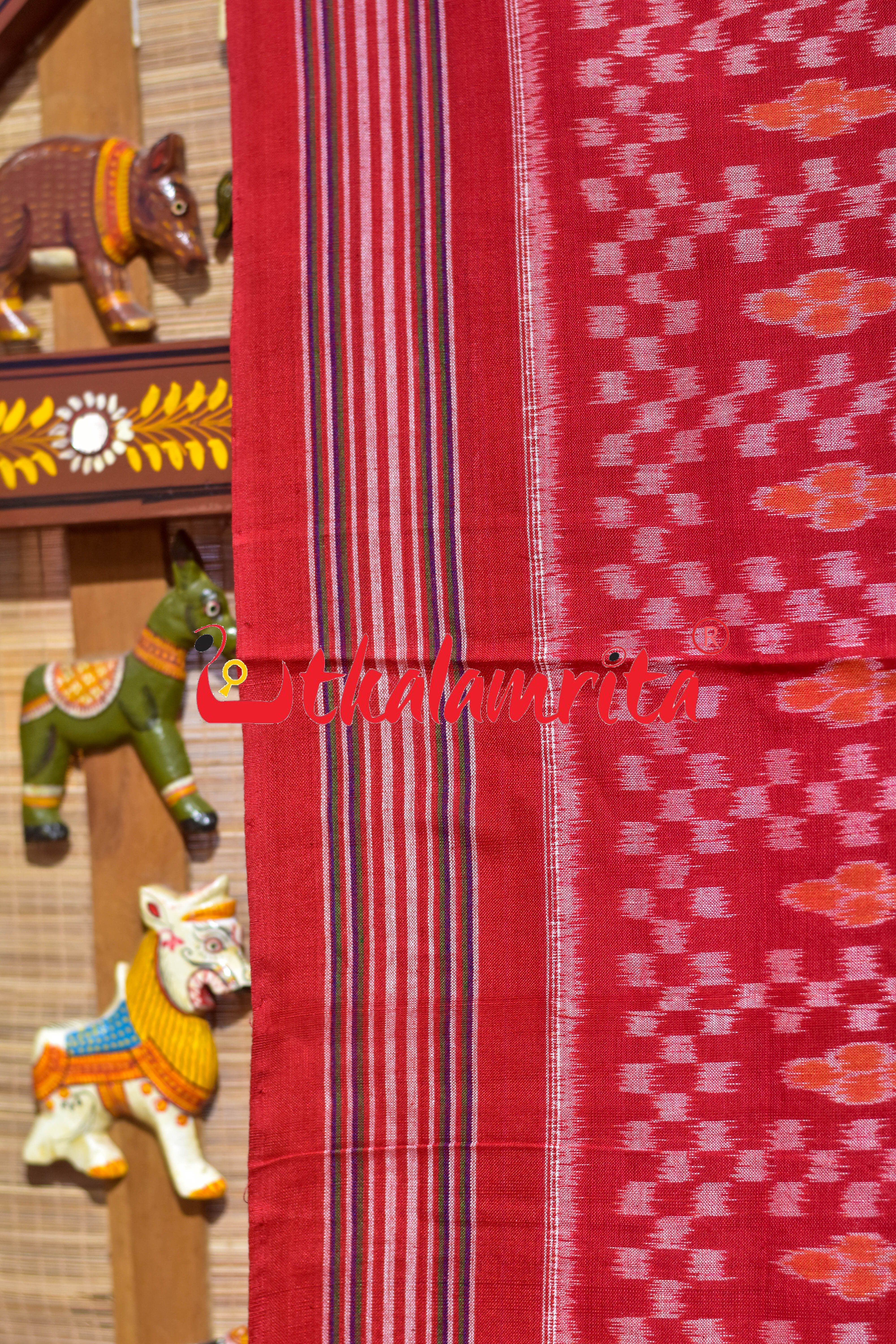 Pink Dipa Big Border Khandua Cotton Saree
