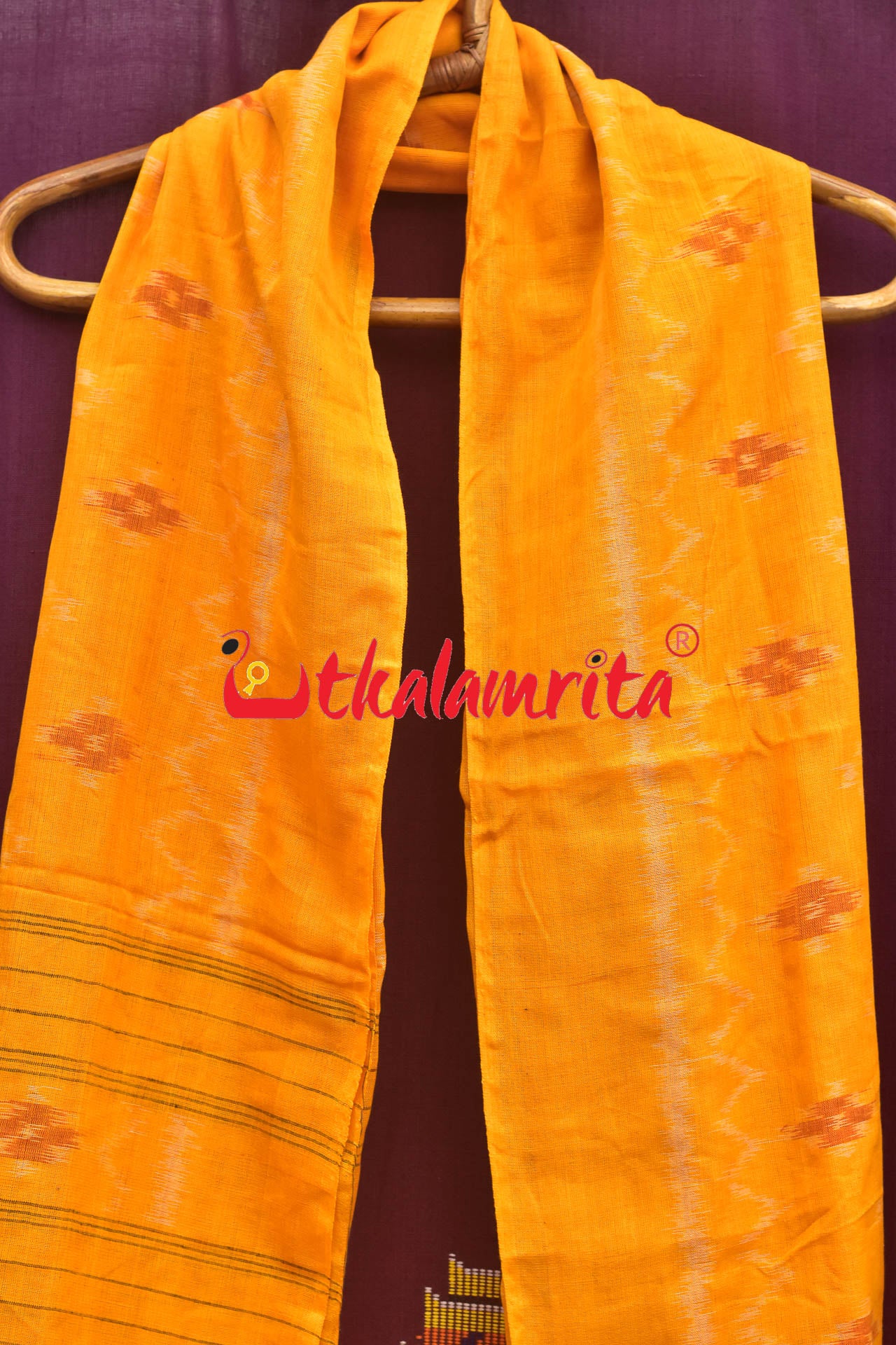 Yellow with Plain Border Pasapali (Dupatta)