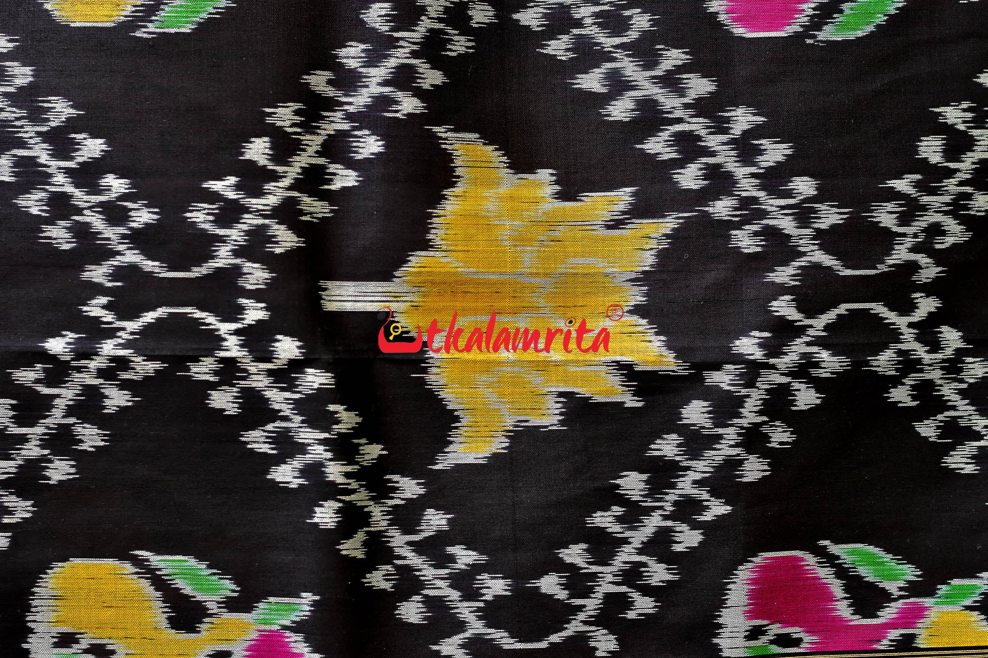 Flowers & Kalash Border Pasapali Khandua Silk Saree