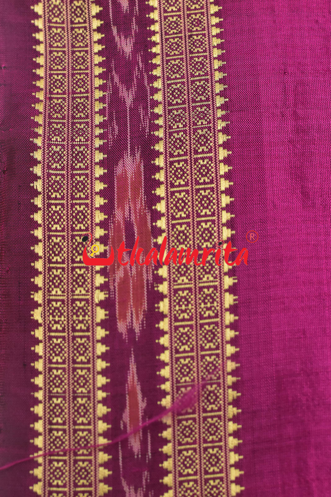 Magenta Flower Bandha  Border Silk (Fabric)