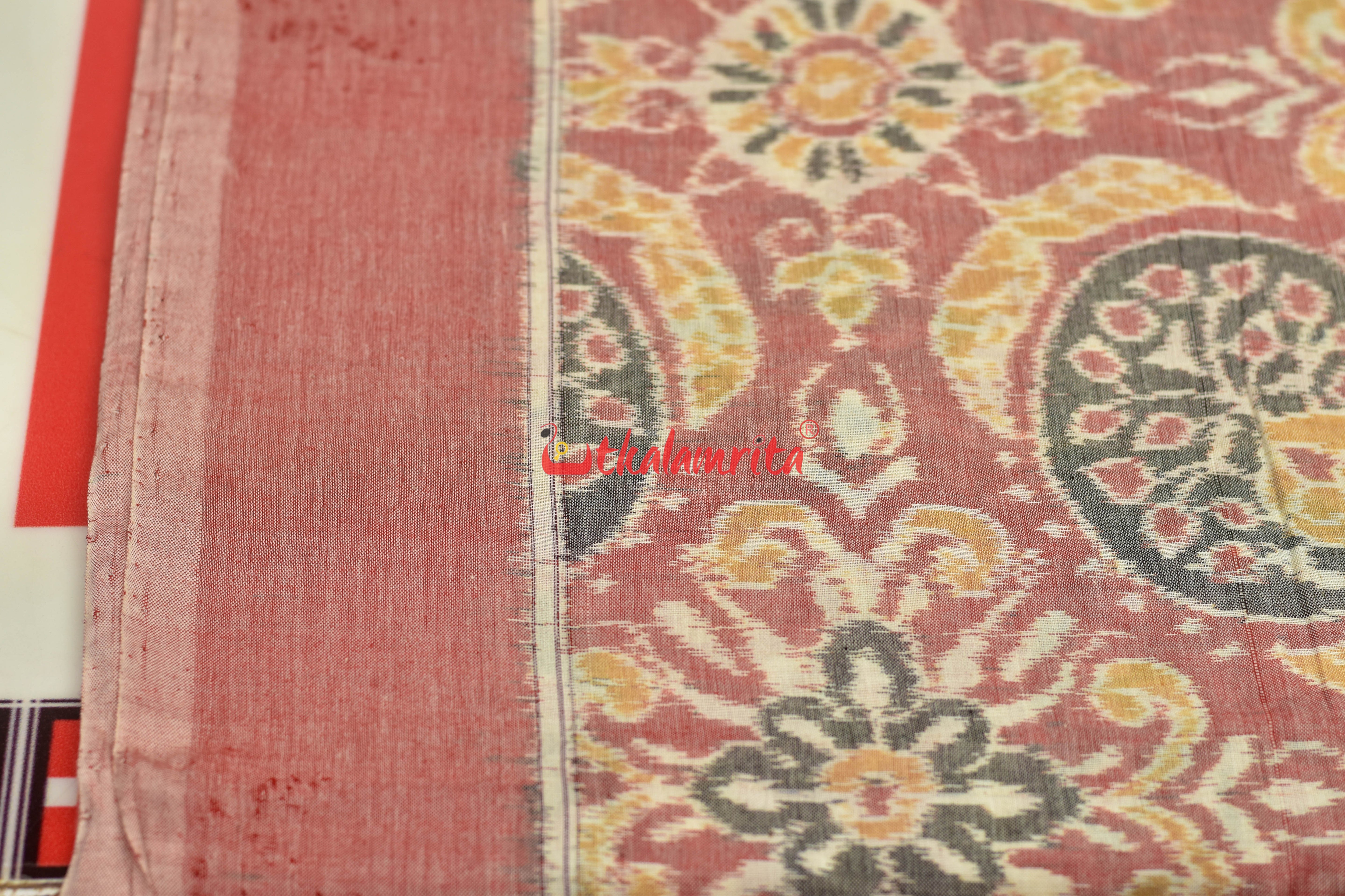 Pink Flower Jhoti Sambalpuri Cotton (Fabric)