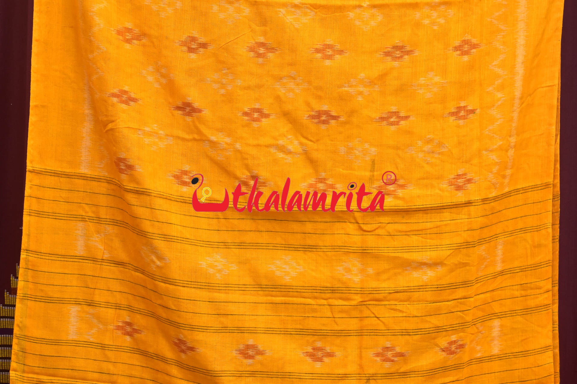 Yellow with Plain Border Pasapali (Dupatta)