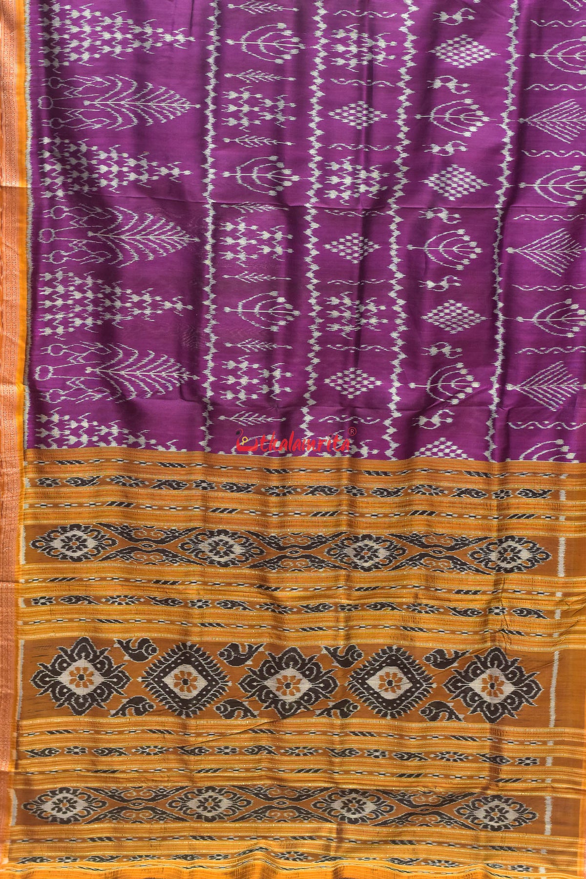 Purple Tribals and Fountain Khandua Silk Saree