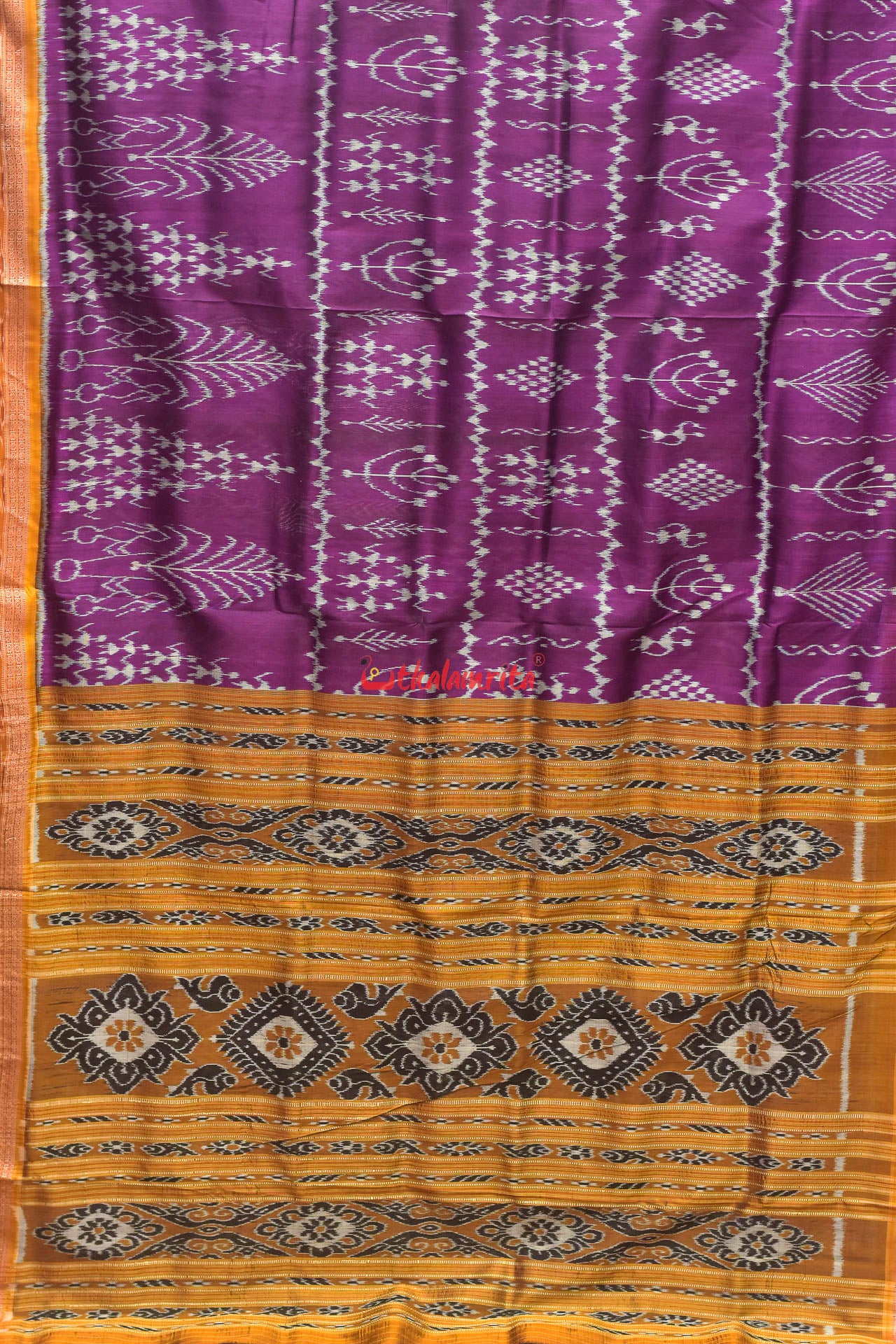 Purple Tribals and Fountain Khandua Silk Saree