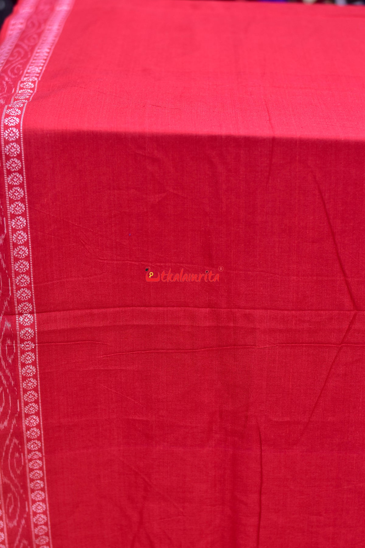 Red With Bandha Border Cotton (Fabric)