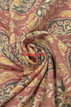 Pink Flower Jhoti Sambalpuri Cotton (Fabric)