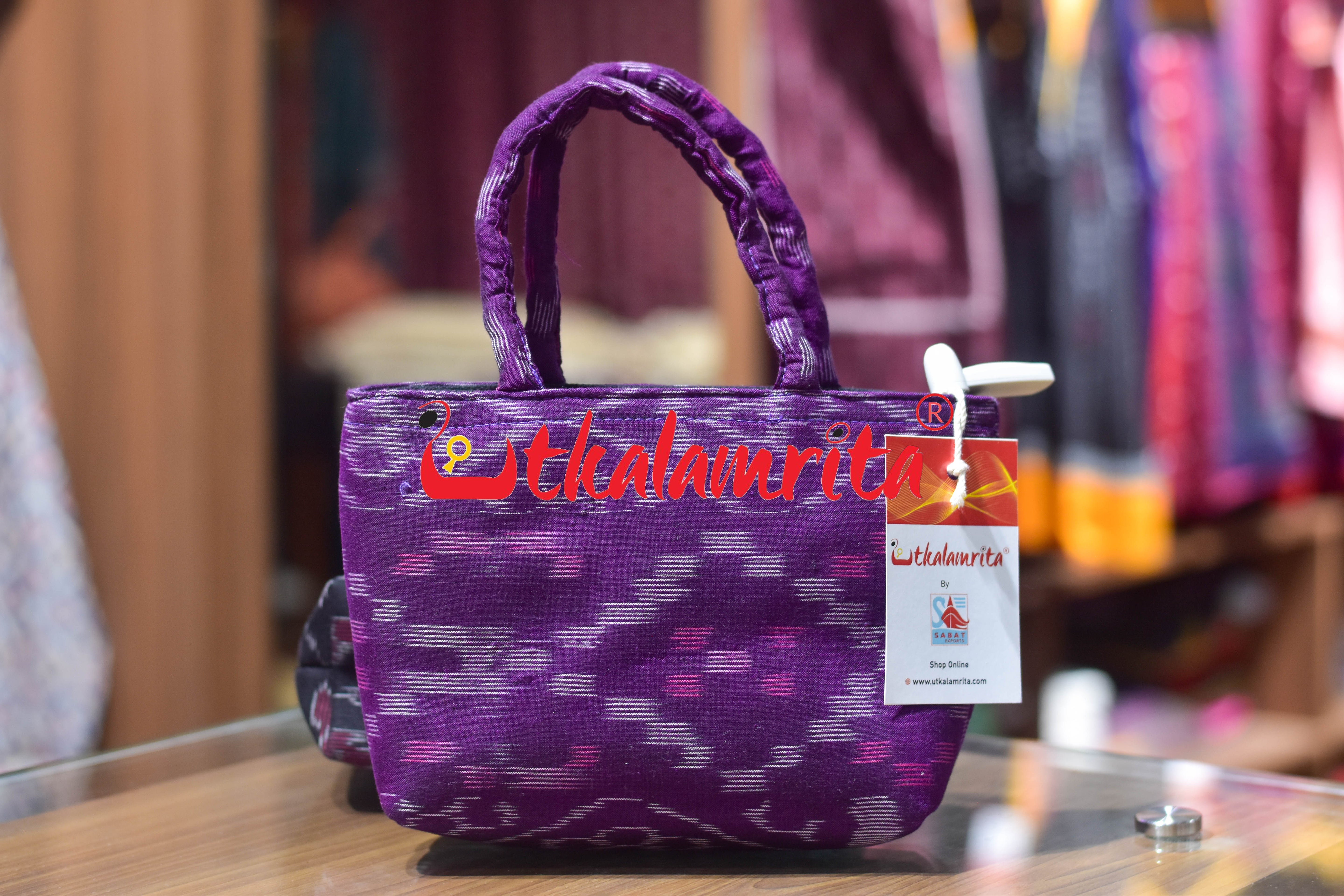 Purple Tetris Mini Vanity Bag