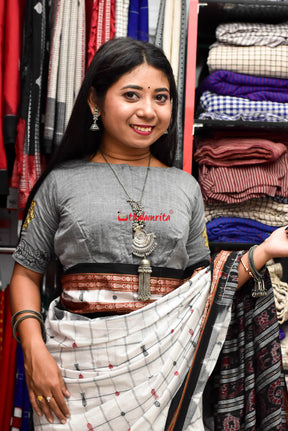 Grey Konark Chakra Pattachitra (Blouse)