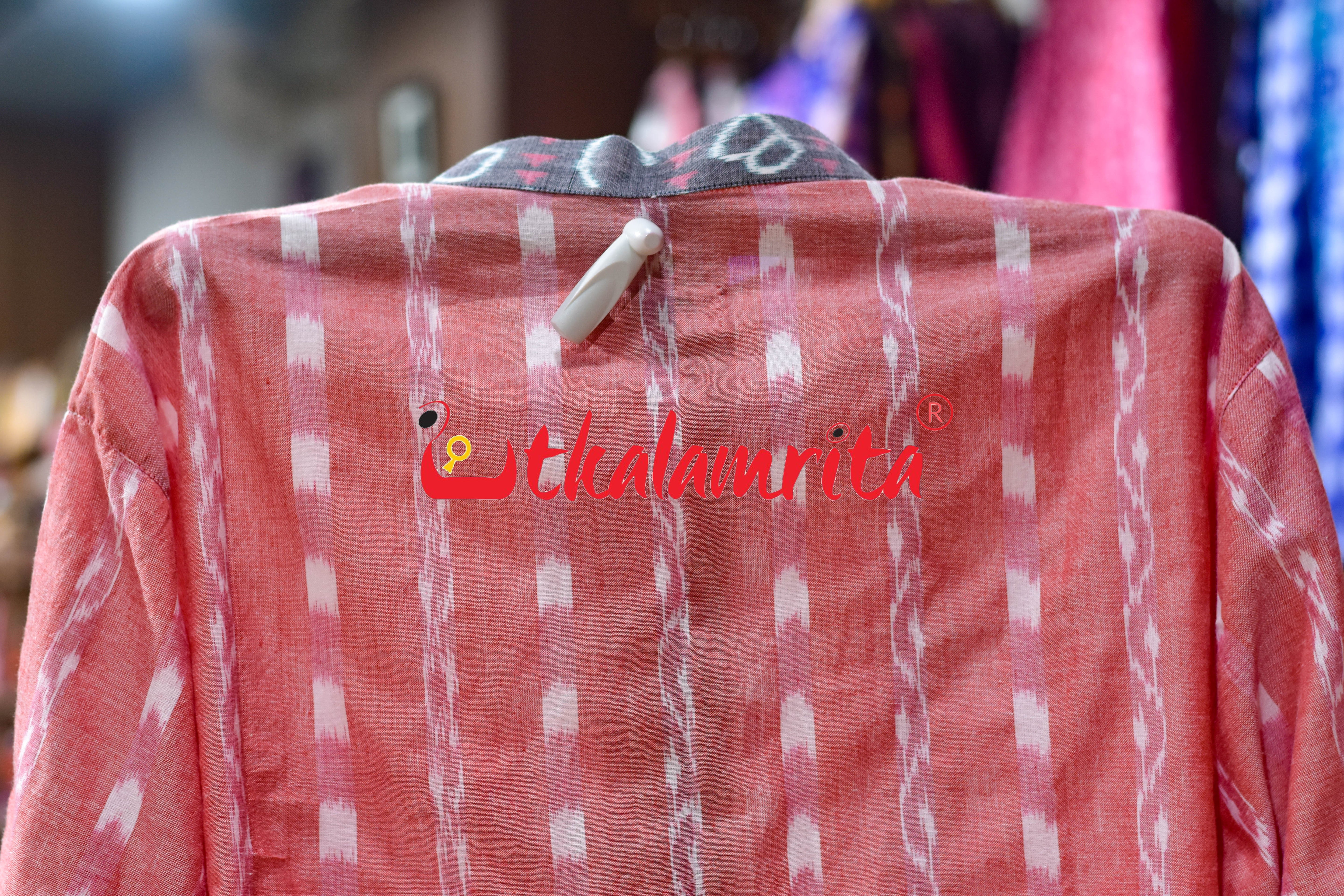 Peach Tipa Mala English Letters (Men's Short Kurta)
