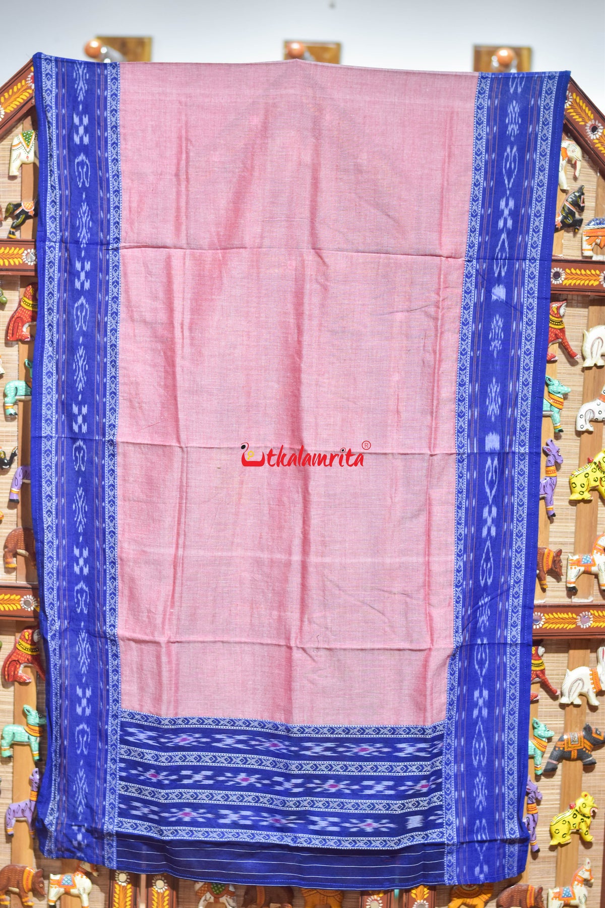 Teal Pink Middle Sankha Chakra Design Dress Set