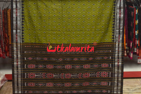 Olive Thikiri Phula Khandua Cotton Saree