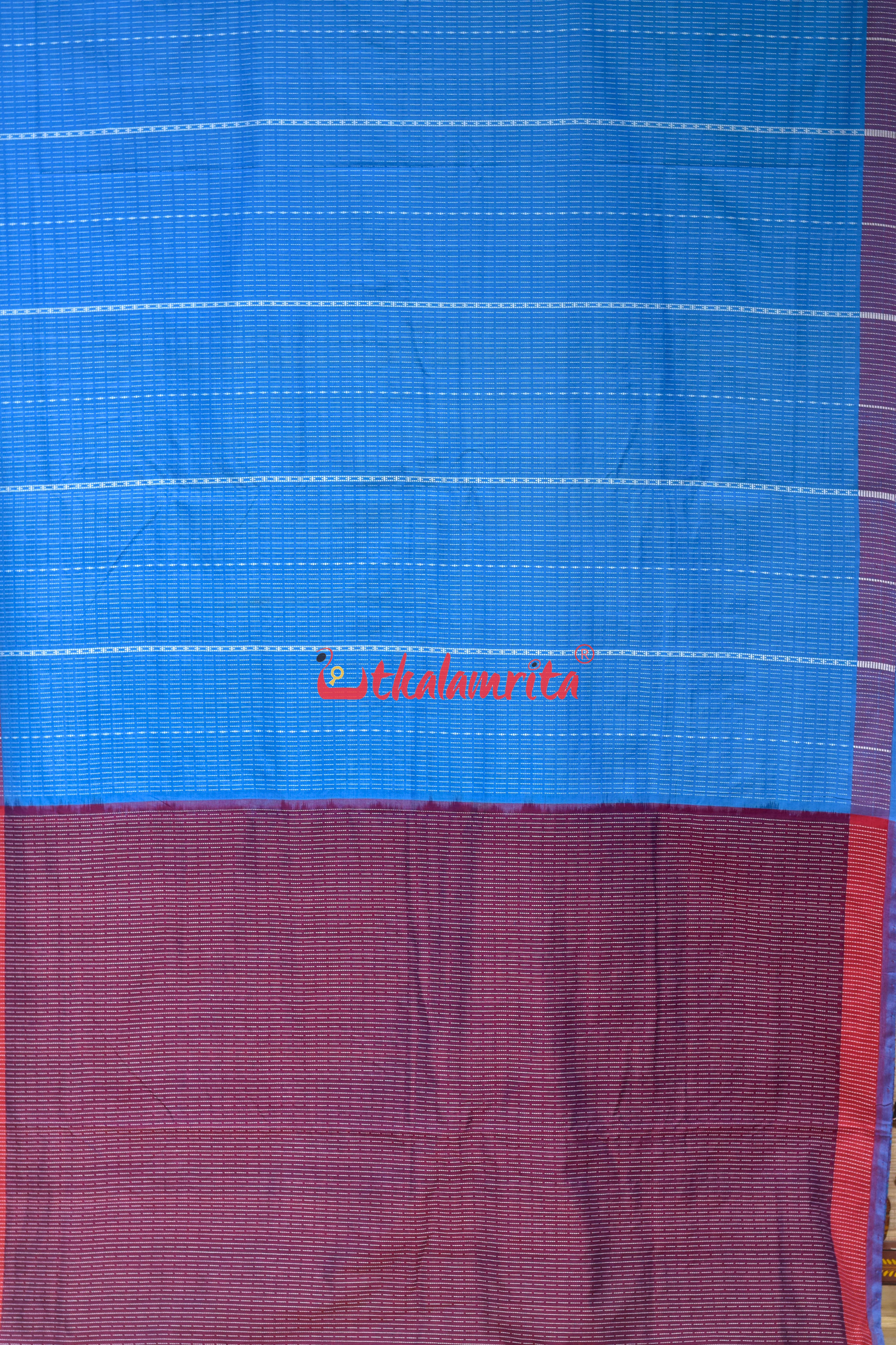 Surf Blue Dhalapathar Double Nabagunjara Cotton Saree