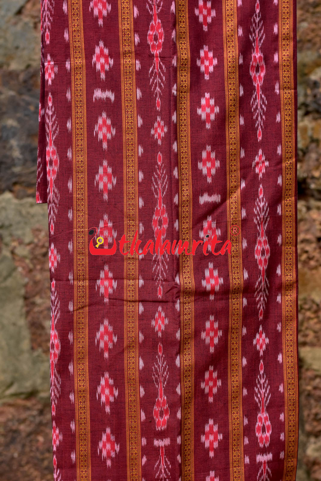 Maroon Mehndi Pasapali Long Flower Bandha Dress Set