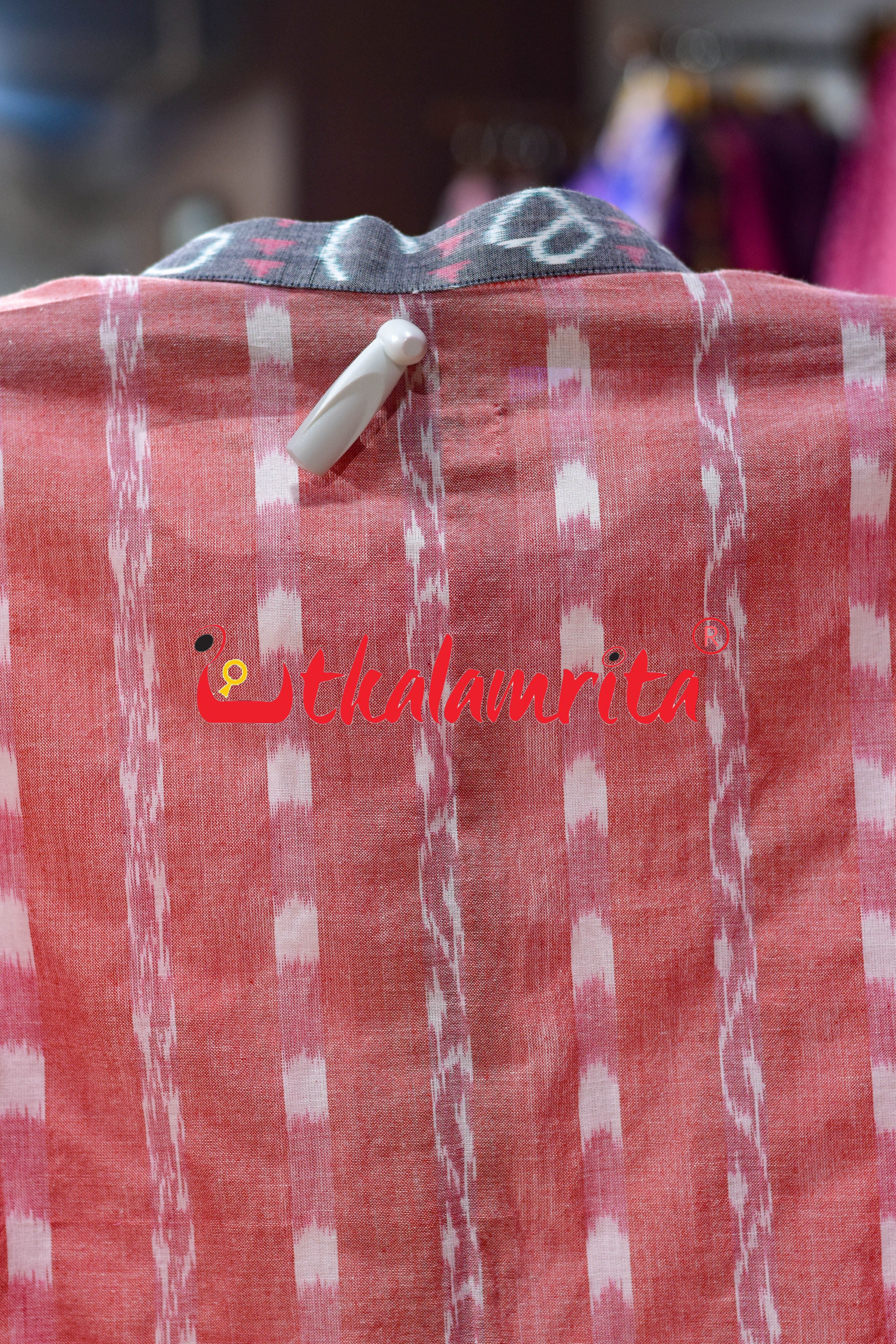 Peach Tipa Mala English Letters (Men's Short Kurta)