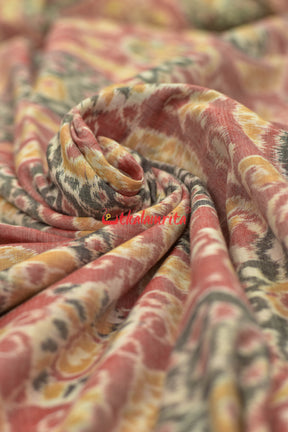 Pink Flower Jhoti Sambalpuri Cotton (Fabric)