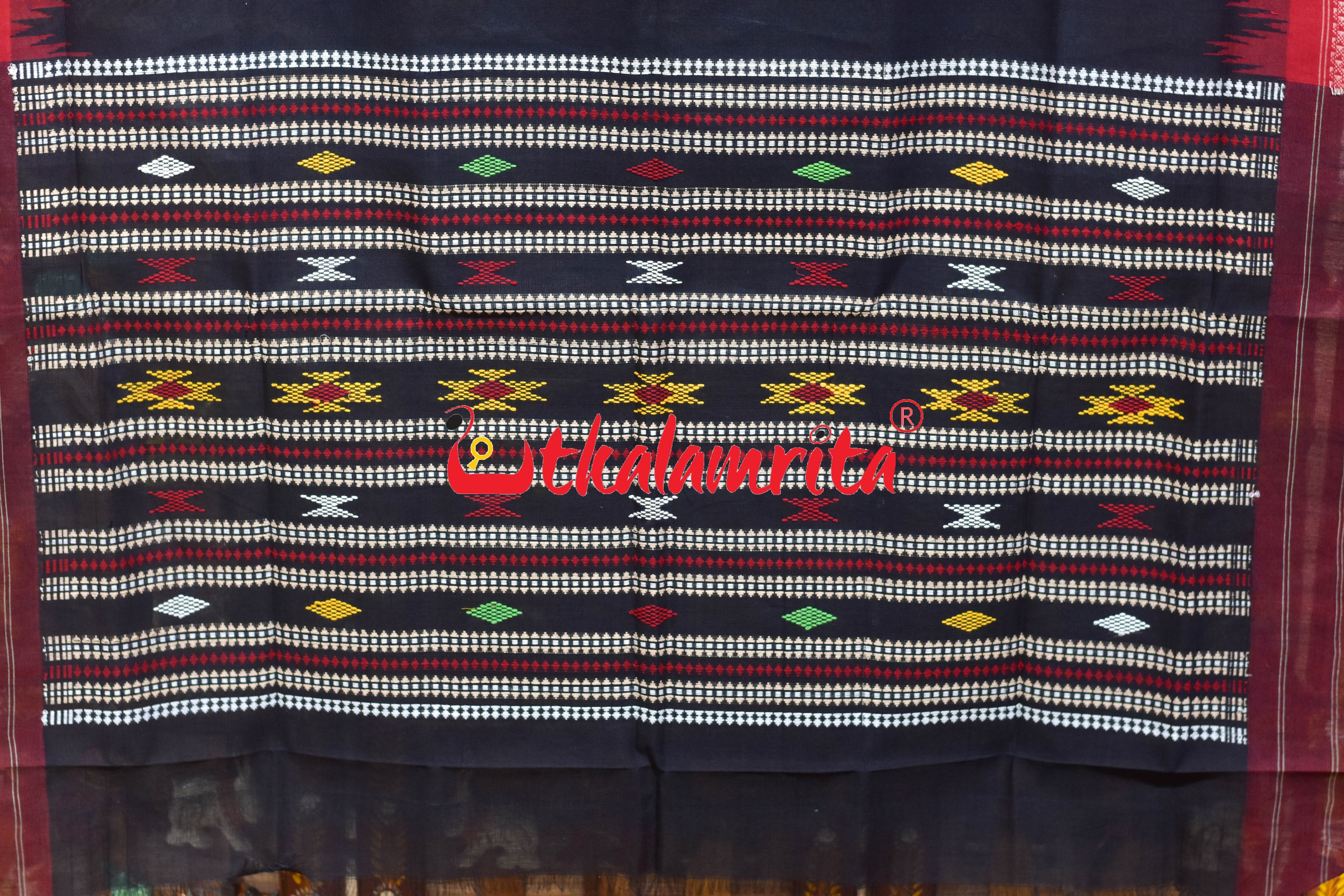 Black Red Border Phoda Kumbha (Dupatta)