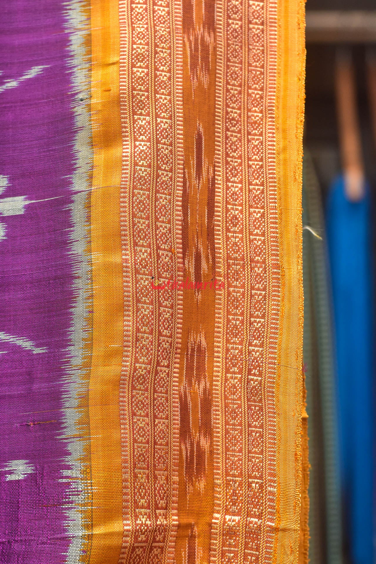 Purple Tribals and Fountain Khandua Silk Saree