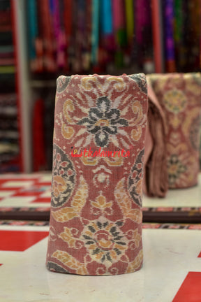 Pink Flower Jhoti Sambalpuri Cotton (Fabric)