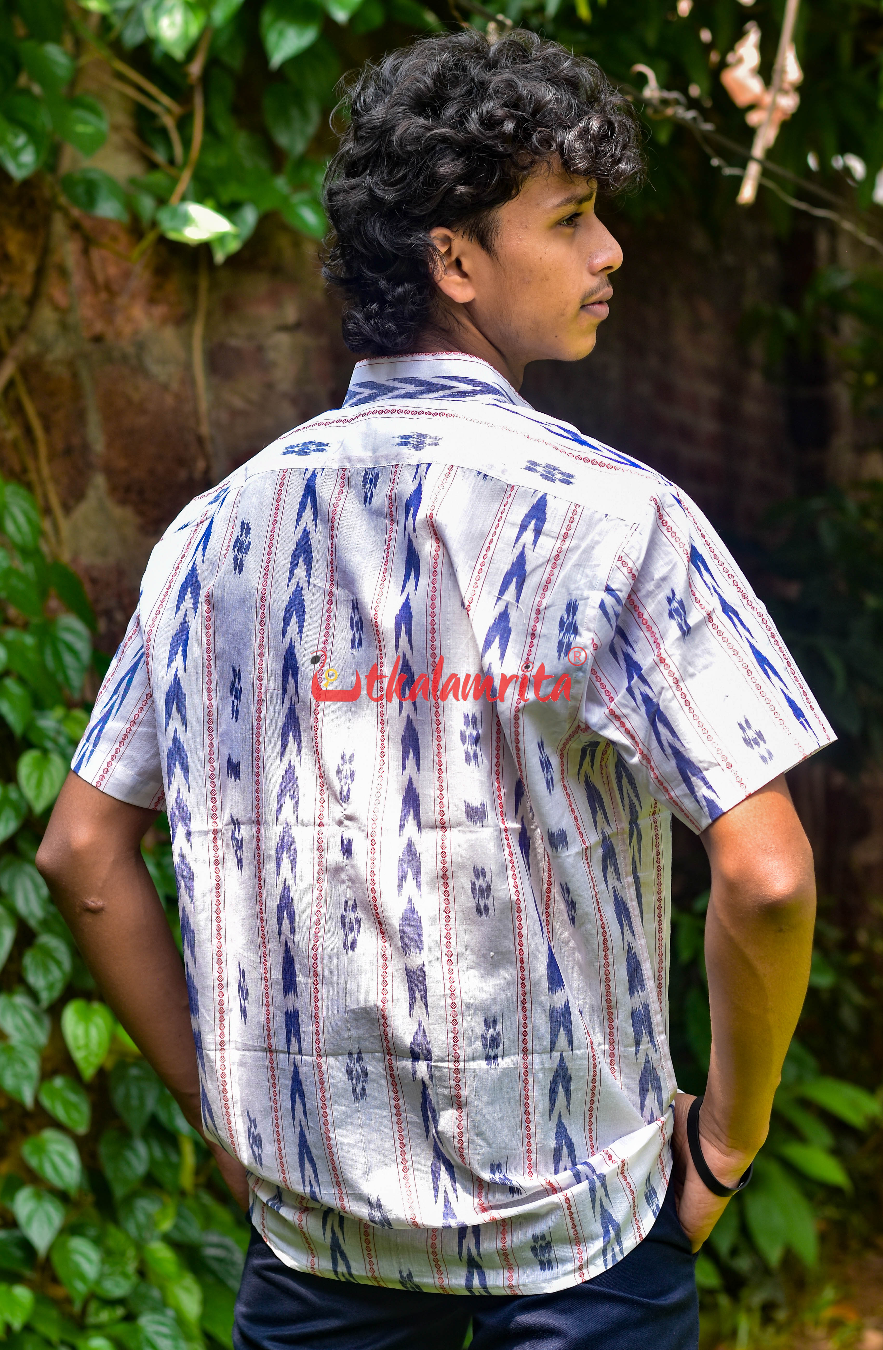 White Dhanpatri (Mens' Half Shirt)