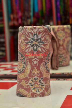 Pink Flower Jhoti Sambalpuri Cotton (Fabric)