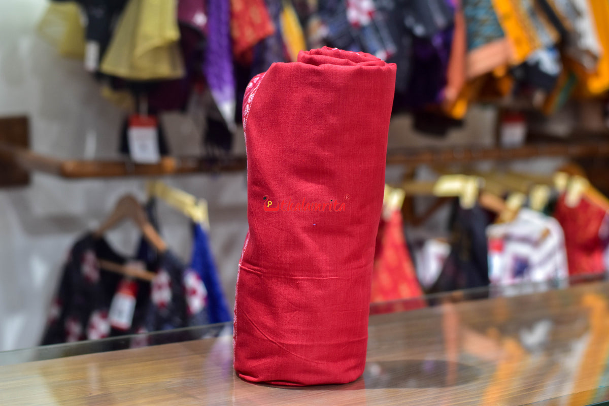 Red With Bandha Border Cotton (Fabric)
