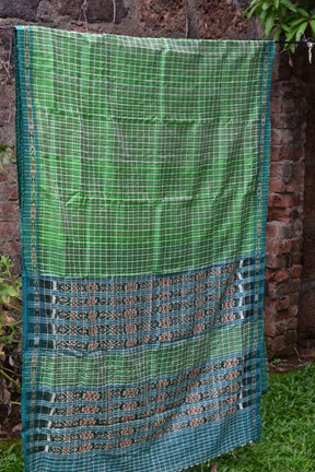 Green Eri Mulberry Tussar Khandua Silk Saree