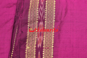 Magenta Flower Bandha  Border Silk (Fabric)