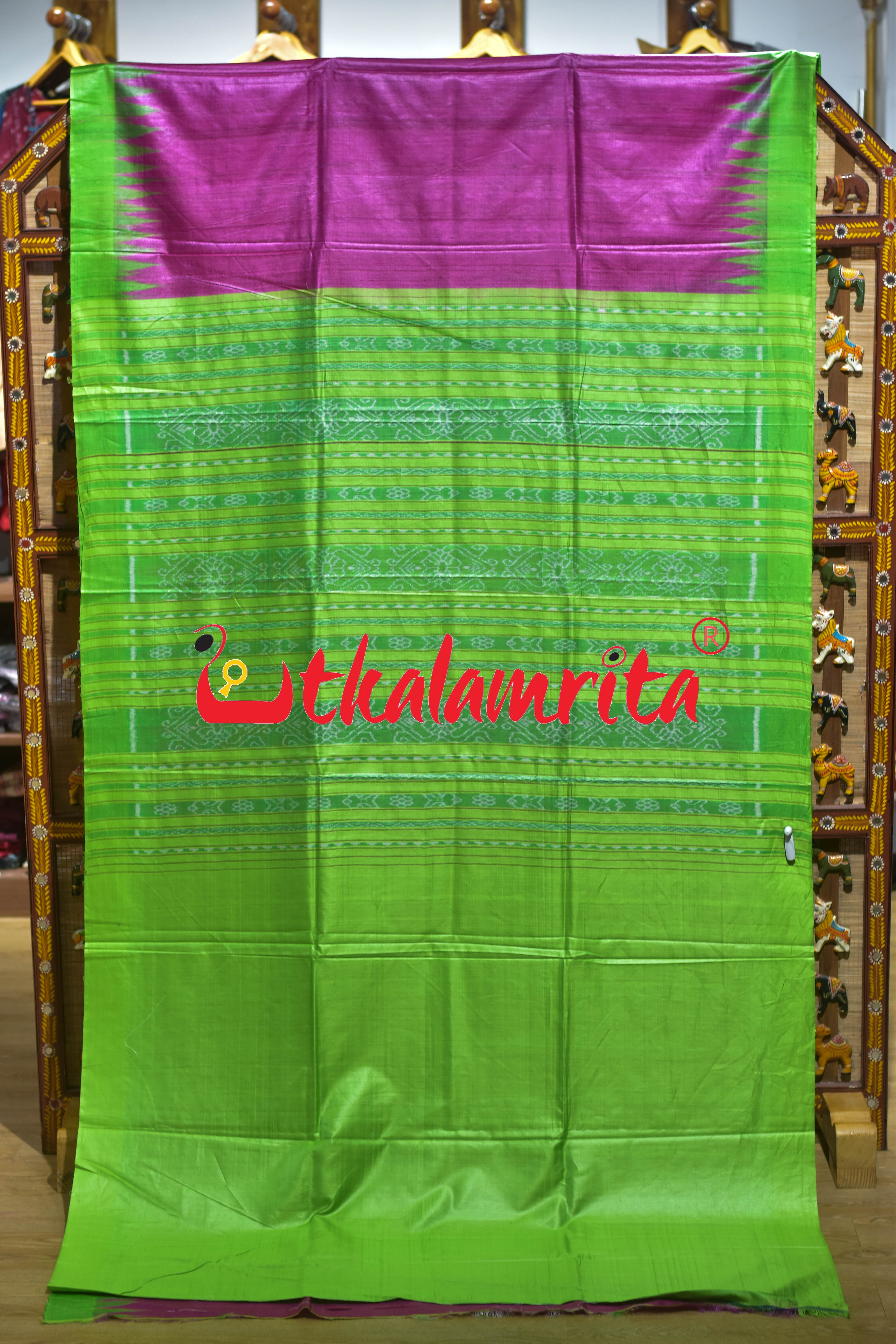Rani Green Gopalpur Tussar Silk Saree