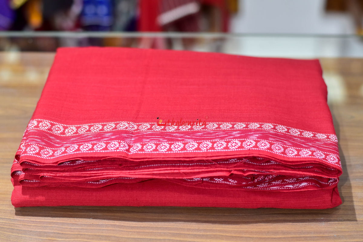 Red With Bandha Border Cotton (Fabric)