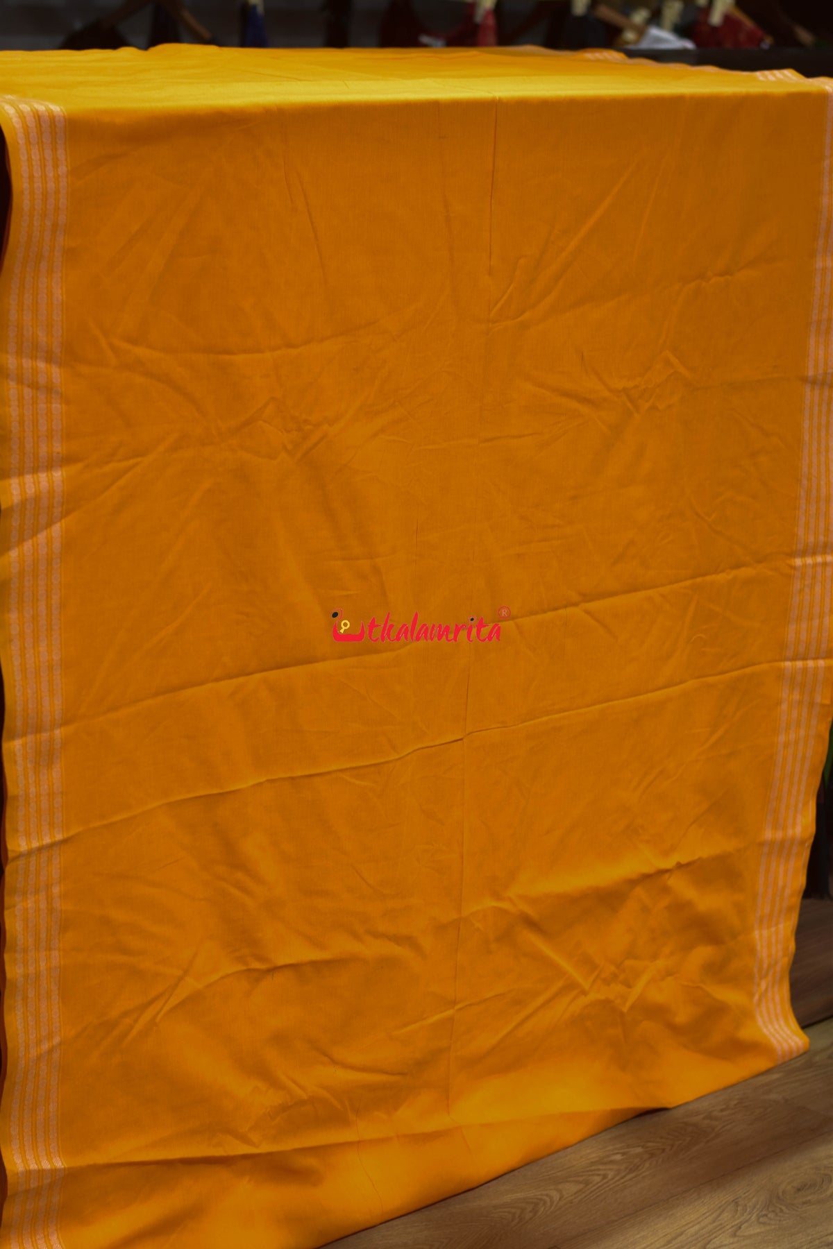 Yellow Big Rudraksha Border Blouse (Fabric)