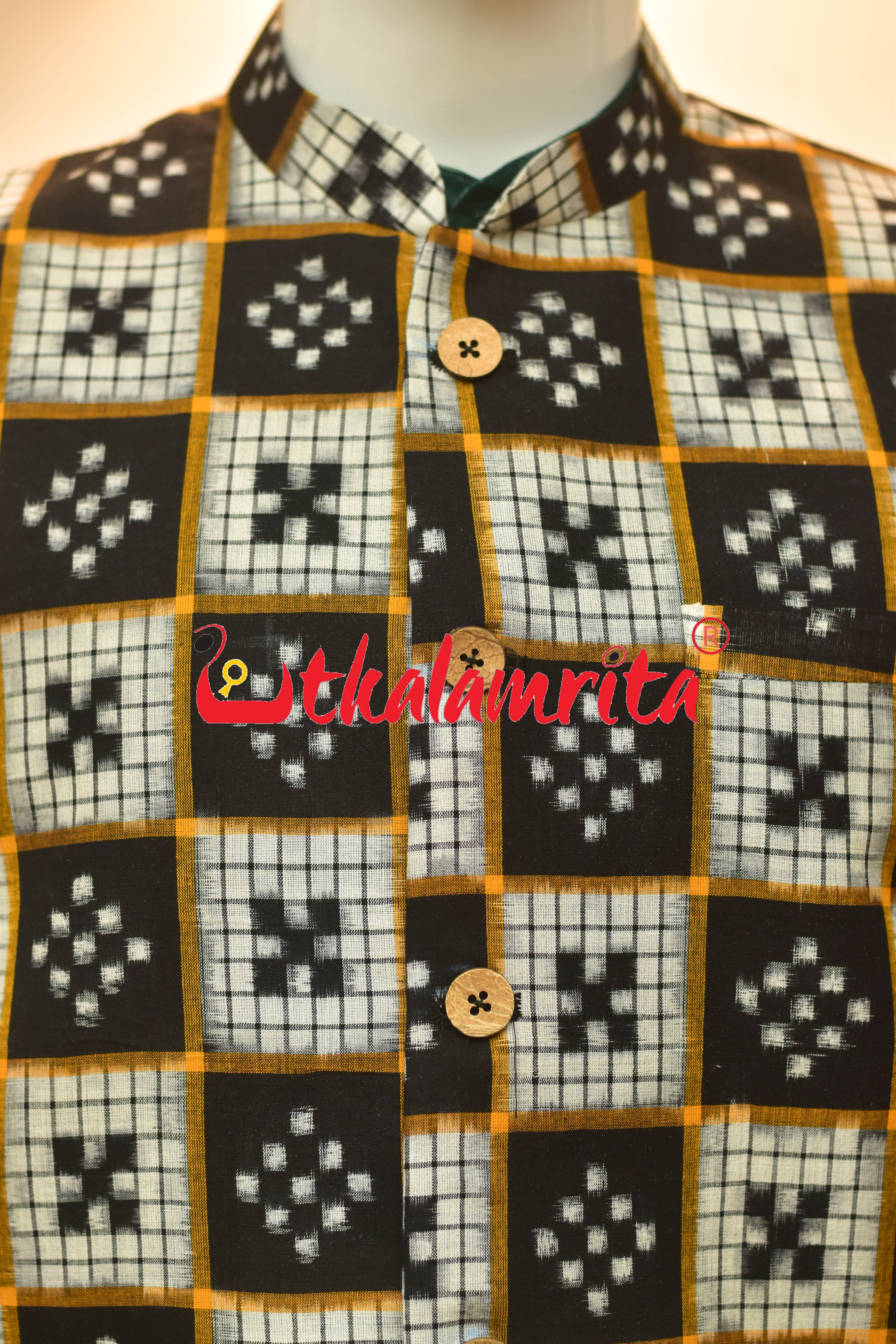 15 Kuthi White Black Pasapali (Modi Jacket)