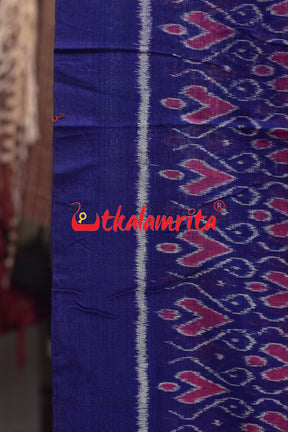 Blue Red Hearts Sambalpuri Cotton Dress Set