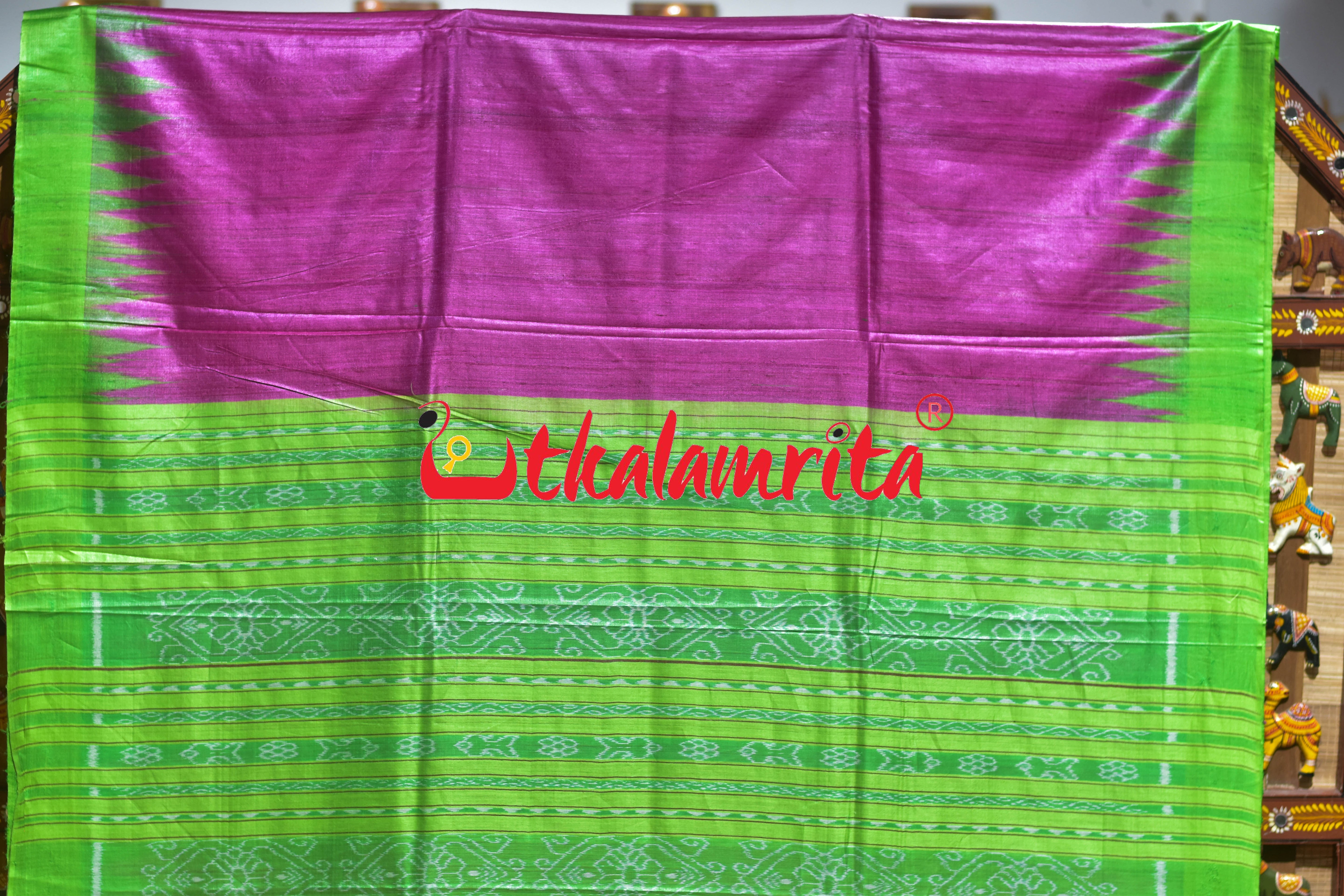 Rani Green Gopalpur Tussar Silk Saree