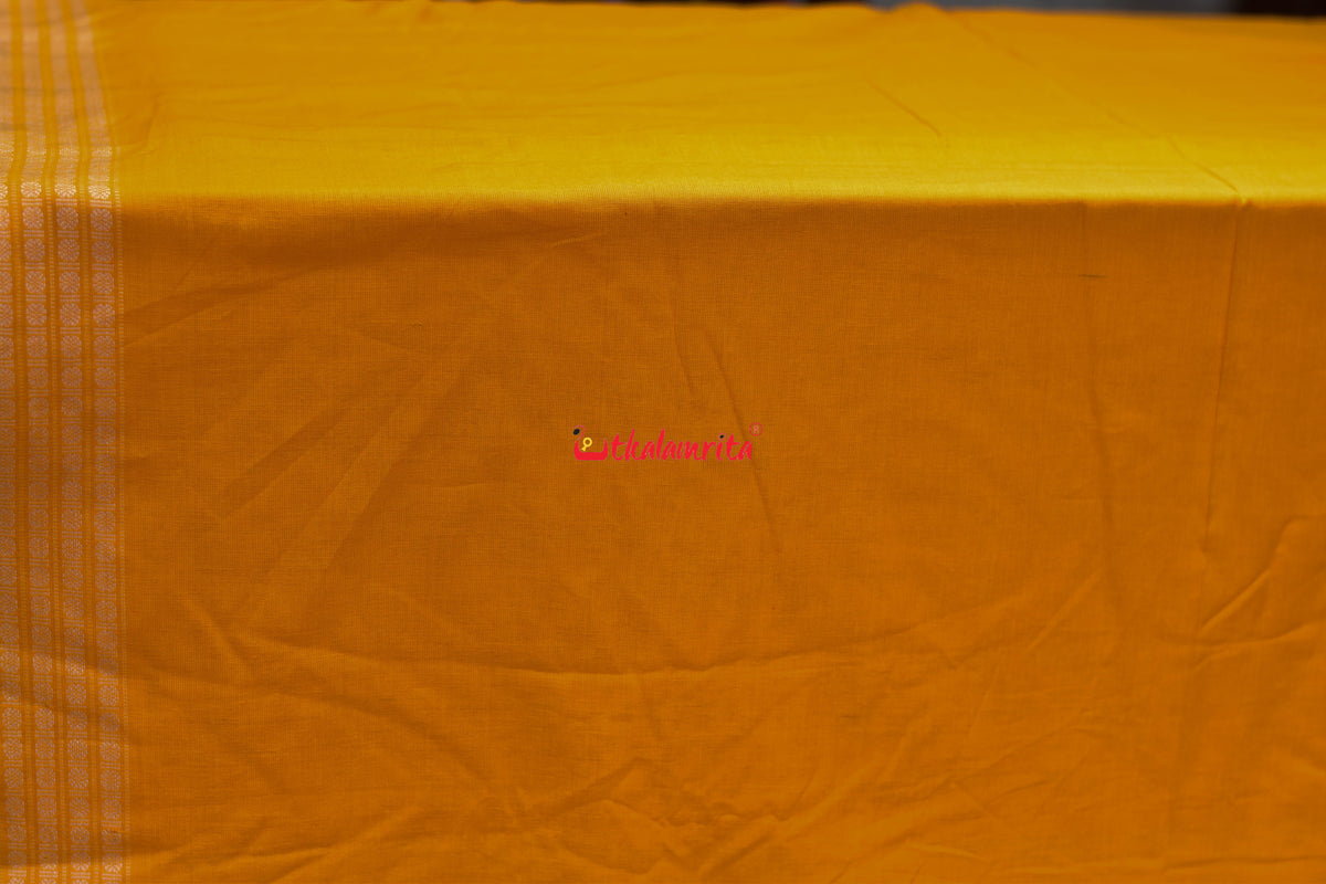 Yellow Big Rudraksha Border Blouse (Fabric)
