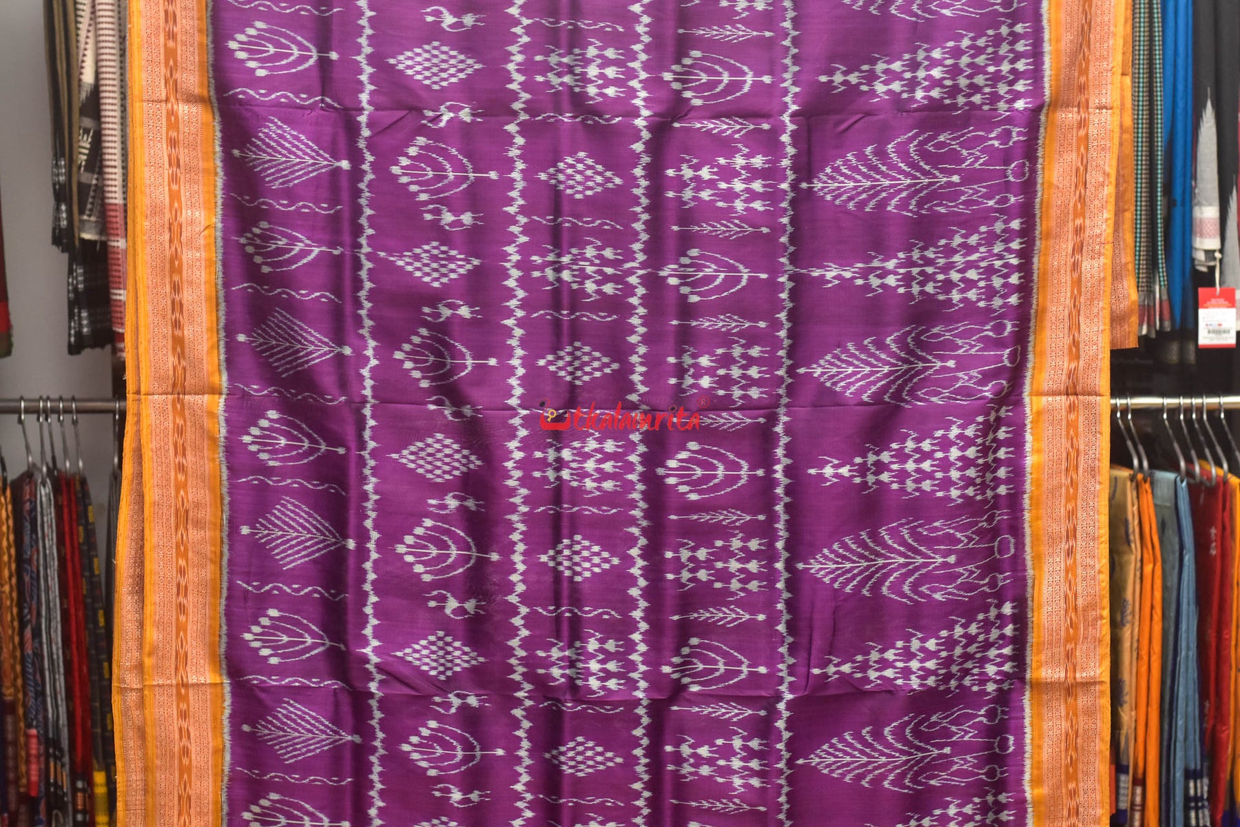 Purple Tribals and Fountain Khandua Silk Saree