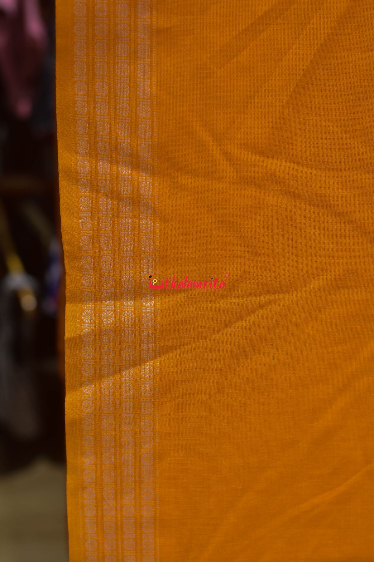 Yellow Big Rudraksha Border Blouse (Fabric)
